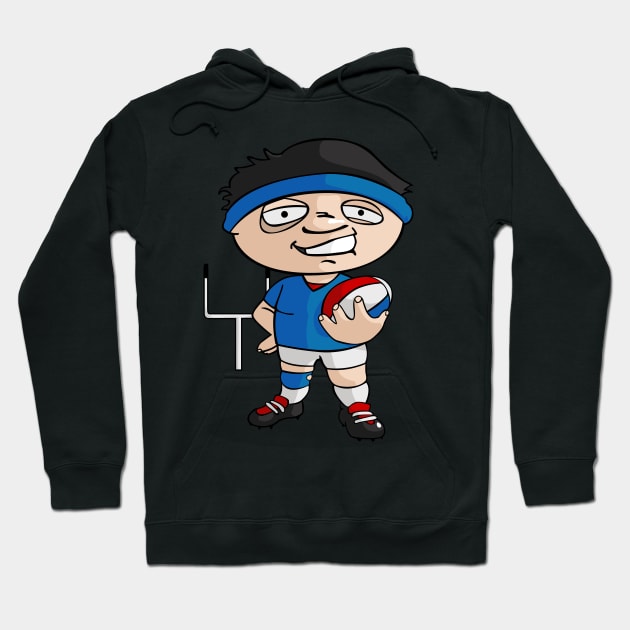 Rugby player Hoodie by JORDYGRAPH